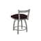 Holland Bar Stool Co 18" Low Back Swivel Vanity Stool, Nickel Finish, Canter Bordeaux Seat 82118AN005 - alternate 3